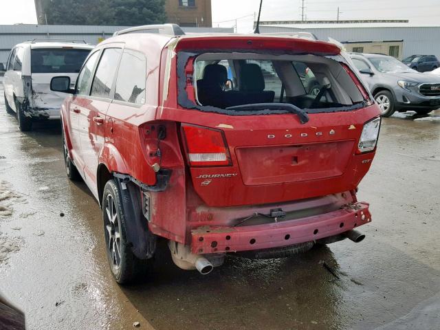 3C4PDDEG8JT469972 - 2018 DODGE JOURNEY GT RED photo 3