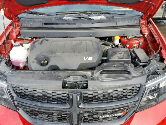 3C4PDDEG8JT469972 - 2018 DODGE JOURNEY GT RED photo 7