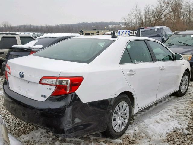 4T1BD1FK4EU139393 - 2014 TOYOTA CAMRY HYBR WHITE photo 4