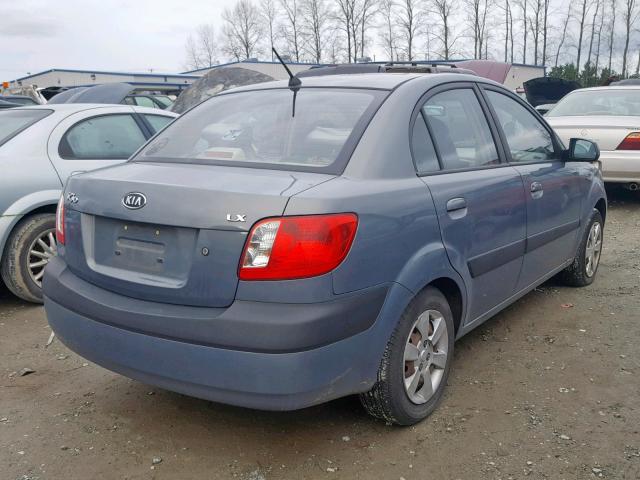 KNADE123X66096870 - 2006 KIA RIO BLUE photo 4