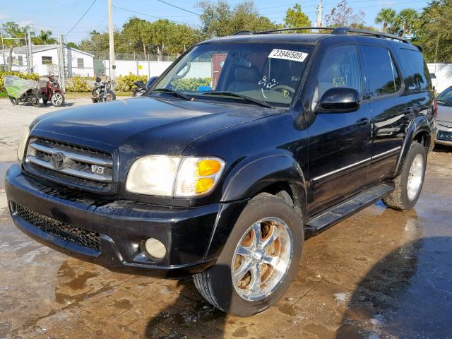 5TDBT48A43S186664 - 2003 TOYOTA SEQUOIA LI BLACK photo 2