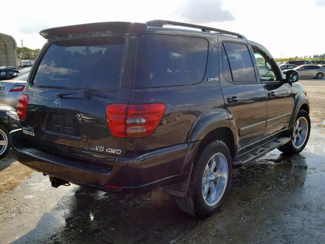 5TDBT48A43S186664 - 2003 TOYOTA SEQUOIA LI BLACK photo 4