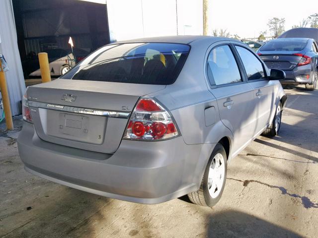 KL1TD56627B148621 - 2007 CHEVROLET AVEO BASE ვერცხლისფერი ფოტო 4