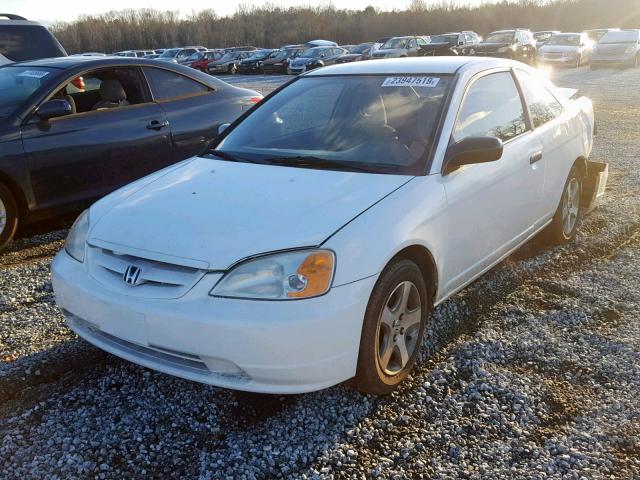 1HGEM222X1L024005 - 2001 HONDA CIVIC DX WHITE photo 2