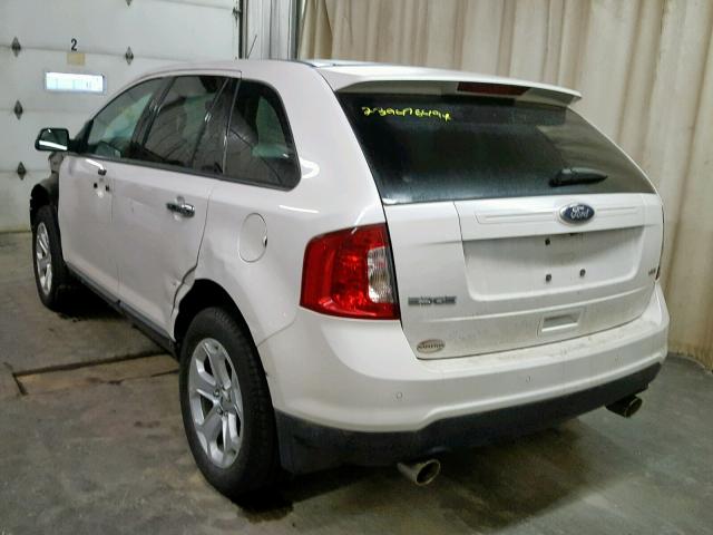 2FMDK3JC5BBB38135 - 2011 FORD EDGE SEL WHITE photo 3