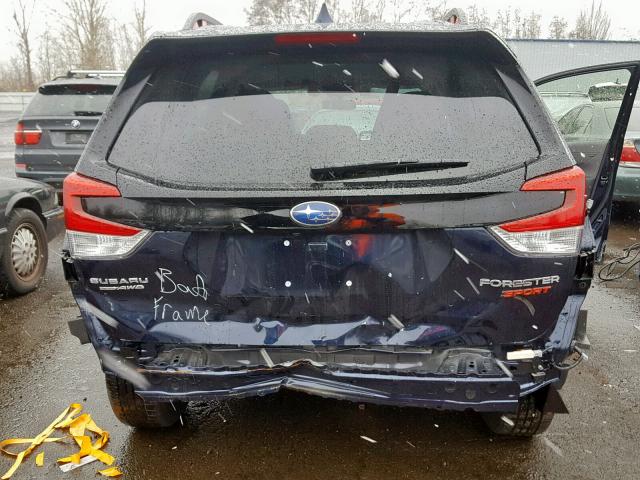 JF2SKAJC4KH407973 - 2019 SUBARU FORESTER S BLUE photo 9
