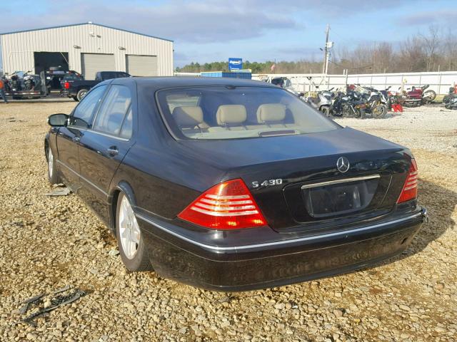 WDBNG70J03A369294 - 2003 MERCEDES-BENZ S 430 BLACK photo 3