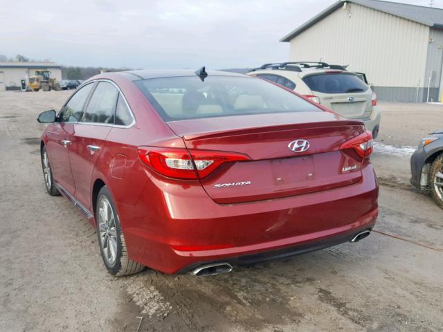 5NPE34AFXGH327011 - 2016 HYUNDAI SONATA SPO RED photo 3