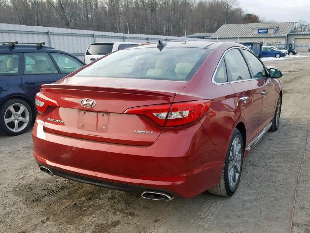 5NPE34AFXGH327011 - 2016 HYUNDAI SONATA SPO RED photo 4