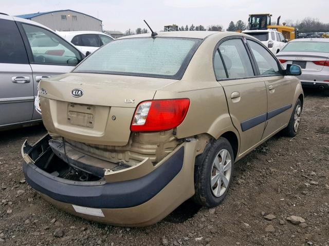 KNADE123576188955 - 2007 KIA RIO BASE GOLD photo 4