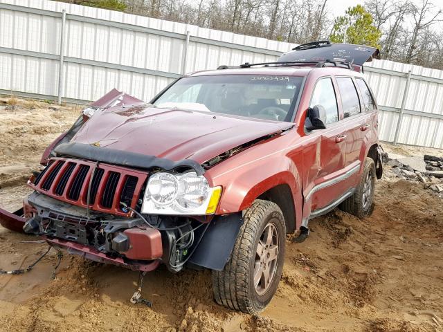 1J8HS48P87C574319 - 2007 JEEP GRAND CHER BURGUNDY photo 2