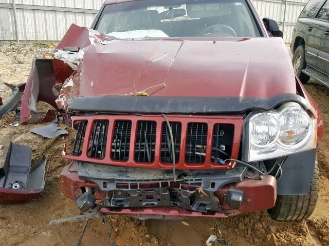 1J8HS48P87C574319 - 2007 JEEP GRAND CHER BURGUNDY photo 7