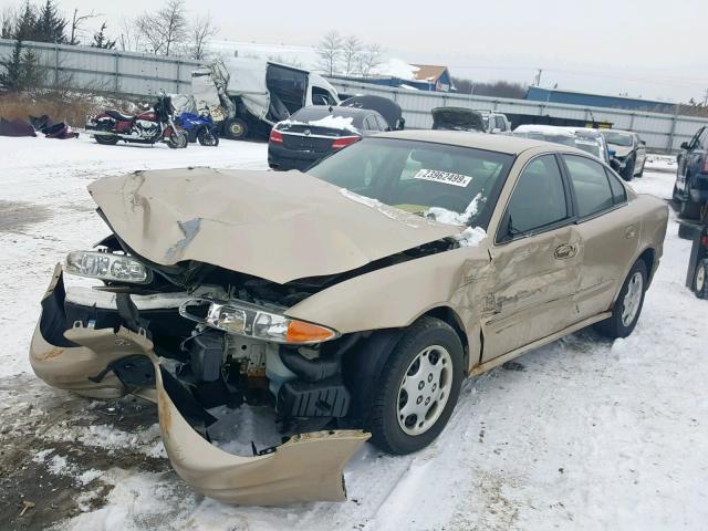 1G3NL52T91C231190 - 2001 OLDSMOBILE ALERO GL GOLD photo 2