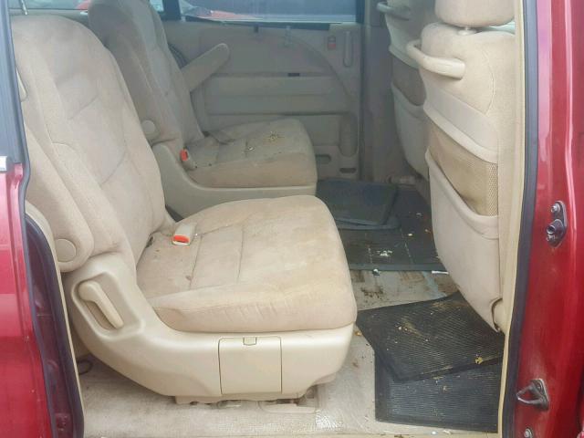 5FNRL38425B028687 - 2005 HONDA ODYSSEY EX RED photo 6