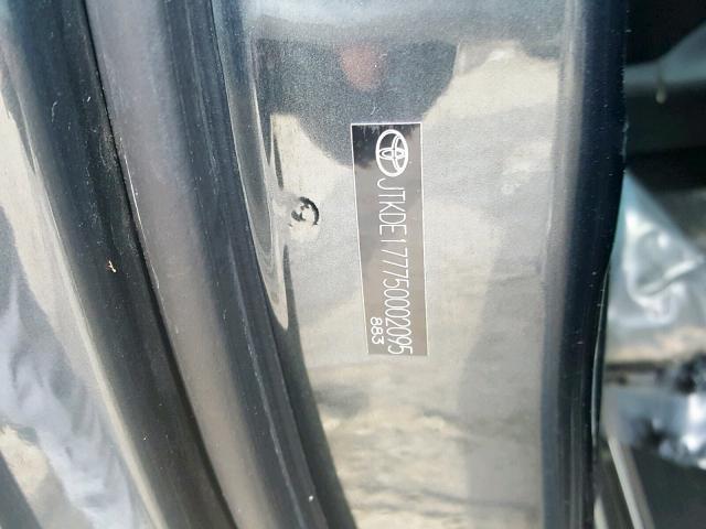 JTKDE177750002095 - 2005 TOYOTA SCION TC 灰色 照片 10