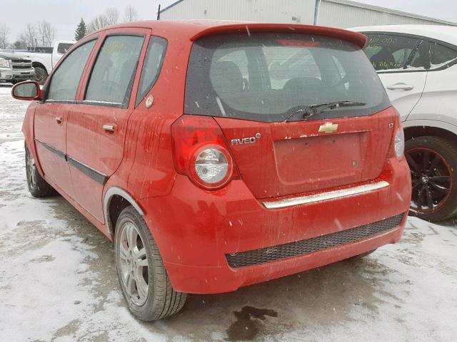 3G1TC6DE9AL122303 - 2010 CHEVROLET AVEO LT RED photo 3