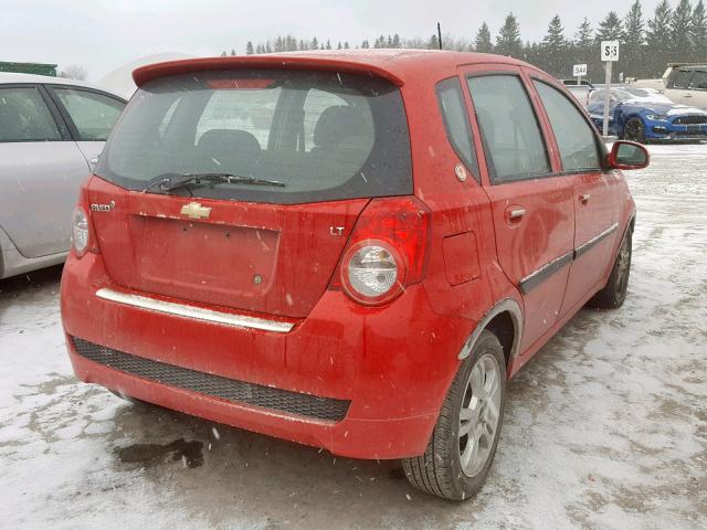 3G1TC6DE9AL122303 - 2010 CHEVROLET AVEO LT RED photo 4