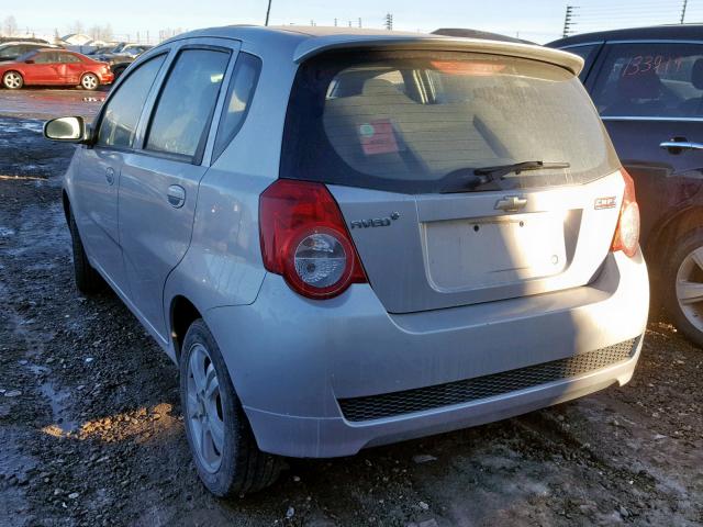 3G1TB6DE7AL122819 - 2010 CHEVROLET AVEO LS SILVER photo 3