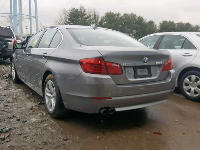 WBAXH5C58DD114643 - 2013 BMW 528 XI GRAY photo 3