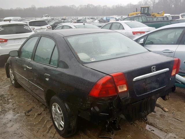 2HGES16291H502647 - 2001 HONDA CIVIC DX BLACK photo 3