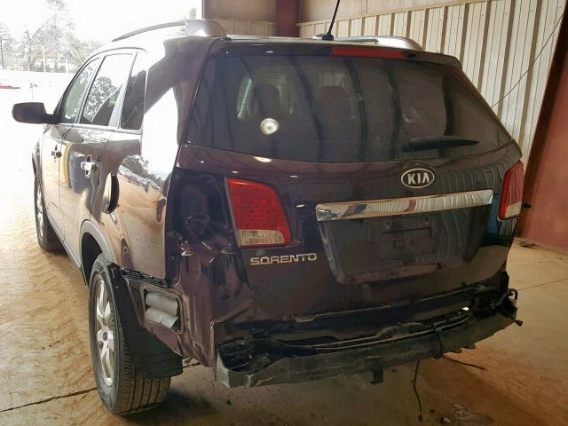 5XYKT3A1XBG149716 - 2011 KIA SORENTO BA MAROON photo 3