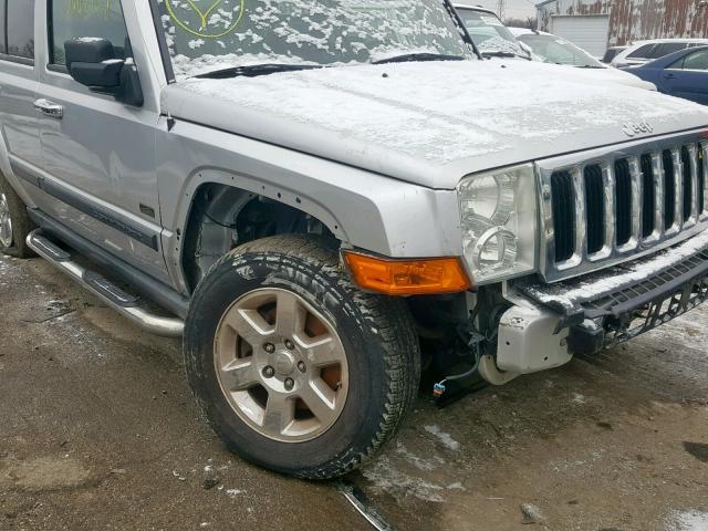 1J8HG48K97C633206 - 2007 JEEP COMMANDER SILVER photo 9