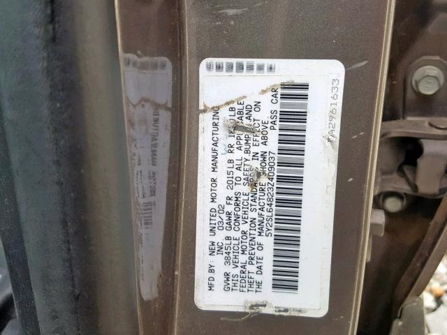 5Y2SL64823Z409037 - 2003 PONTIAC VIBE GRAY photo 10