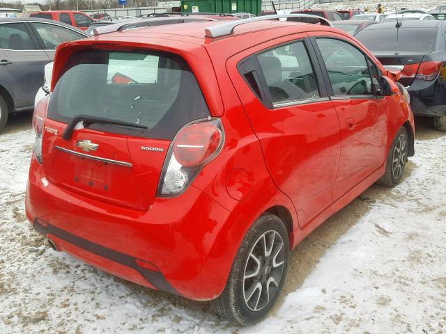 KL8CE6S9XDC598334 - 2013 CHEVROLET SPARK 2LT RED photo 4