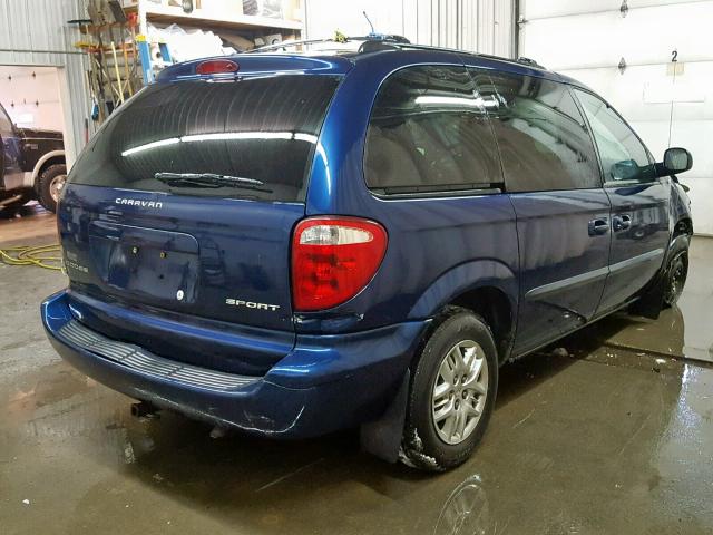 1B4GP45312B605413 - 2002 DODGE CARAVAN SP BLUE photo 4