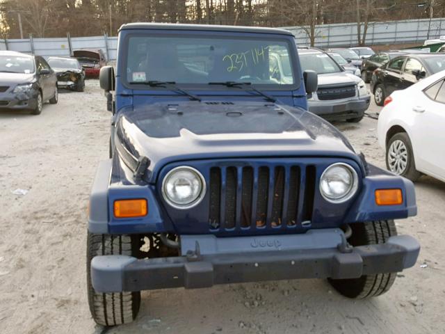 1J4FA49S45P367124 - 2005 JEEP WRANGLER / BLUE photo 9