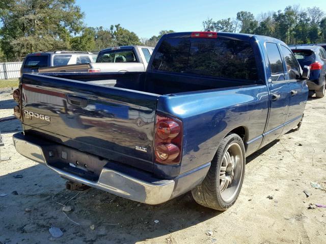 1D7HA18247J625295 - 2007 DODGE RAM 1500 S BLUE photo 4