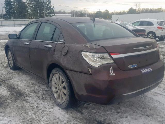 1C3CCBCG8DN766385 - 2013 CHRYSLER 200 LIMITE BROWN photo 3