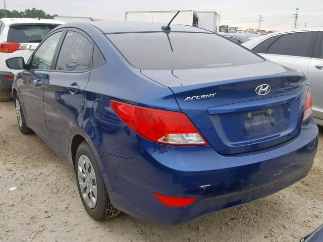 KMHCT4AE6HU319263 - 2017 HYUNDAI ACCENT SE BLUE photo 3