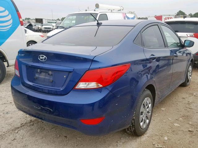 KMHCT4AE6HU319263 - 2017 HYUNDAI ACCENT SE BLUE photo 4