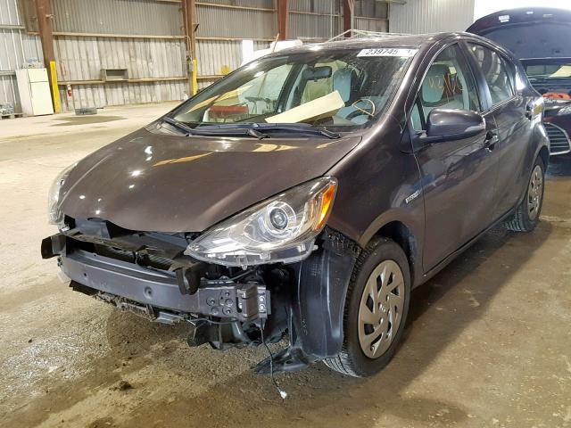 JTDKDTB31G1135286 - 2016 TOYOTA PRIUS C CHARCOAL photo 2