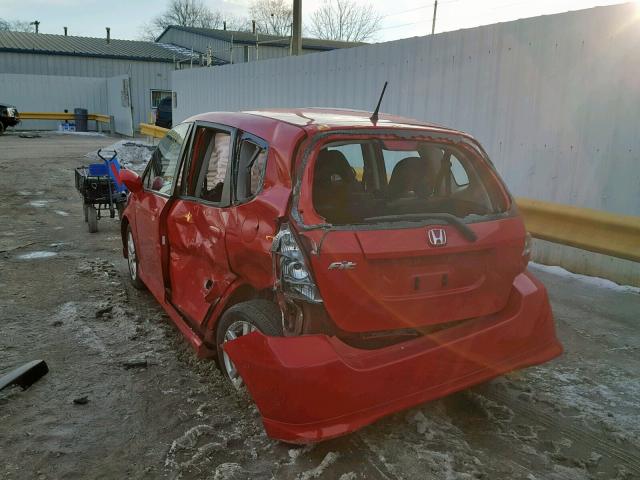 JHMGD38618S059280 - 2008 HONDA FIT SPORT RED photo 3