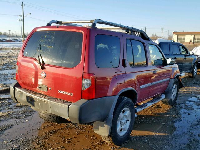 5N1ED28T82C572256 - 2002 NISSAN XTERRA XE RED photo 4