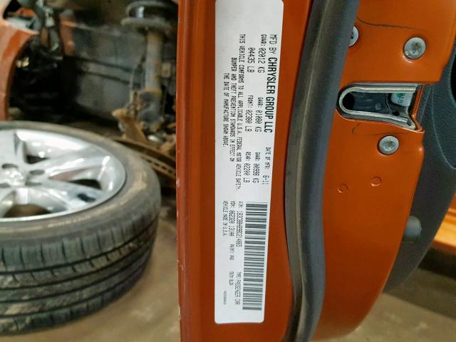 1B3CB8HB9BD214865 - 2011 DODGE CALIBER RU ORANGE photo 10