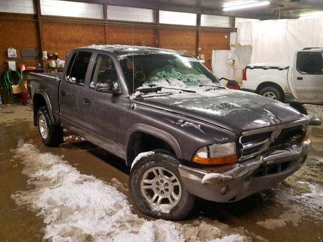 1D7HG48N04S654406 - 2004 DODGE DAKOTA QUA GRAY photo 1