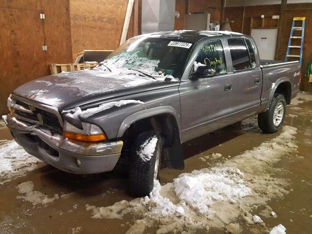 1D7HG48N04S654406 - 2004 DODGE DAKOTA QUA GRAY photo 2