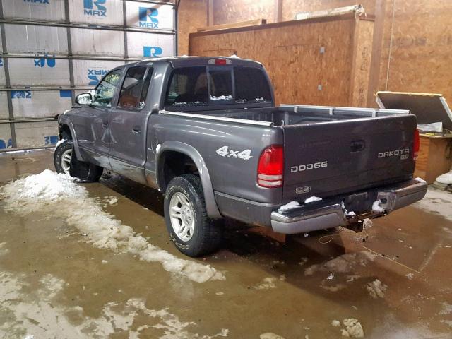 1D7HG48N04S654406 - 2004 DODGE DAKOTA QUA GRAY photo 3