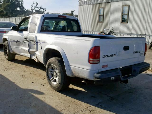 1D7HL12X93S190163 - 2003 DODGE DAKOTA SXT WHITE photo 3