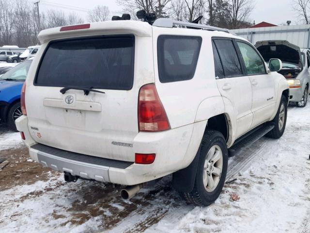 JTEBU14R848020687 - 2004 TOYOTA 4RUNNER SR WHITE photo 4