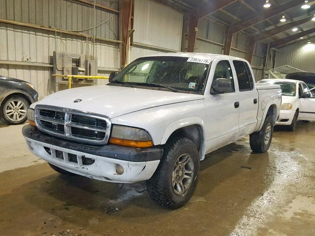 1D7HG38N74S594134 - 2004 DODGE DAKOTA QUA WHITE photo 2