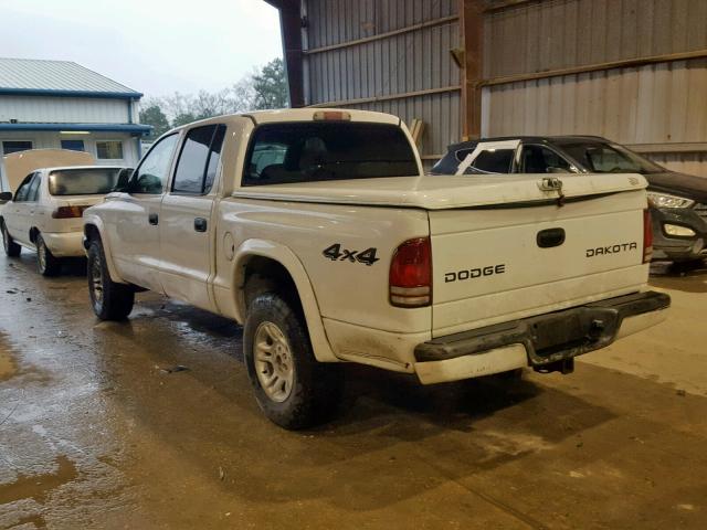 1D7HG38N74S594134 - 2004 DODGE DAKOTA QUA WHITE photo 3