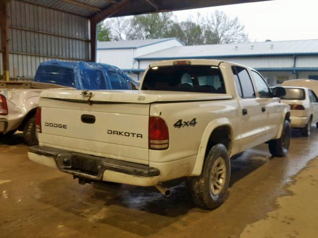 1D7HG38N74S594134 - 2004 DODGE DAKOTA QUA WHITE photo 4