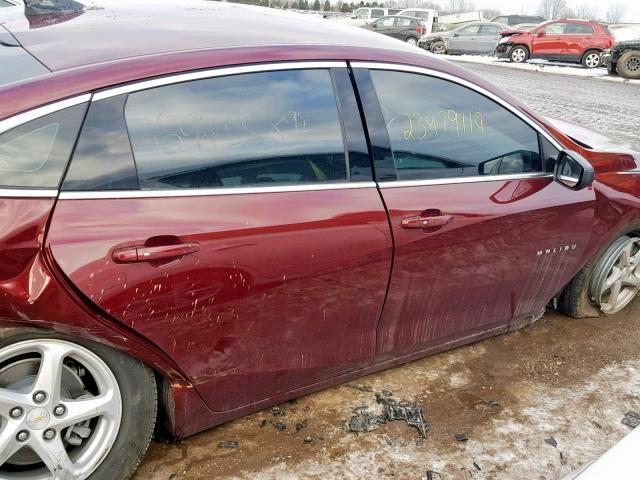 1G1ZB5STXGF329343 - 2016 CHEVROLET MALIBU LS RED photo 9