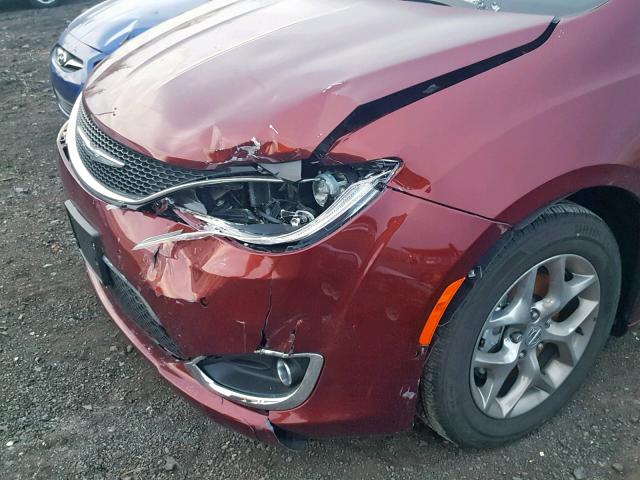2C4RC1GG2JR258180 - 2018 CHRYSLER PACIFICA L RED photo 9