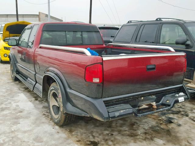 1GTCS19WXR8522055 - 1994 GMC SONOMA MAROON photo 3