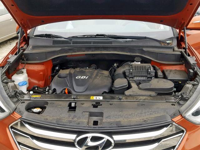 5XYZUDLBXEG217265 - 2014 HYUNDAI SANTA FE S ORANGE photo 7